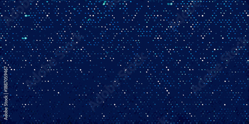 A dark blue background speckled with numerous bright scattered points of light