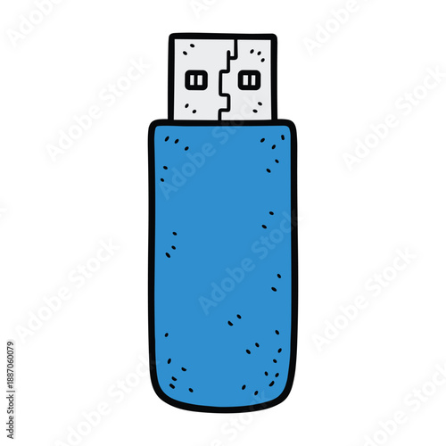 Blue usb flash drive illustration