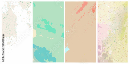 Abstract watercolor washes in pastel shades arranged in a vertical composition