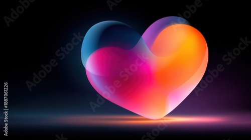 Abstract Heart Shape in Vibrant Colors with Soft Glow Effect