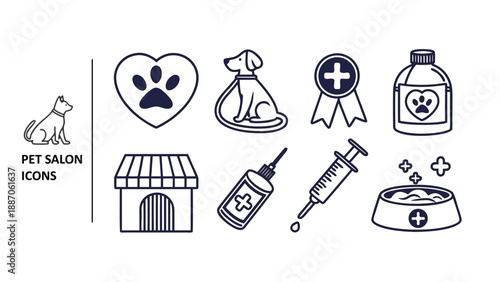 set of medical icons for pets