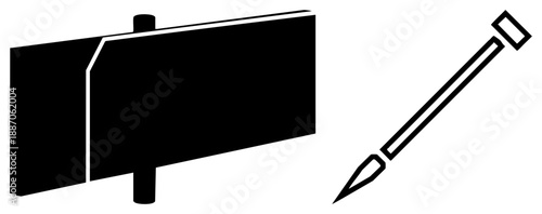 Black Mailbox and Pencil Vector for Design Projects