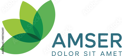 Green leaf logo design illustration, modern abstract nature emblem for eco, organic and sustainable brands, clean corporate identity vector isolated on white