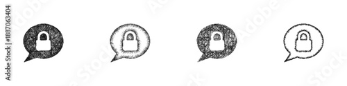 Sketch private message icon design set