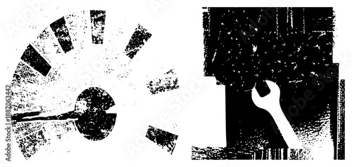 Vintage Speedometer and Wrench Set for Mechanical Repair