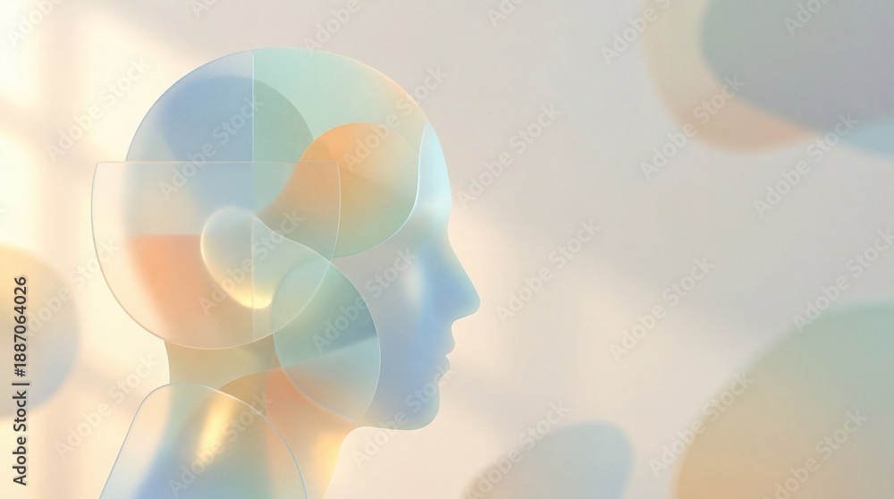 Obraz premium Stunning human head with glowing translucent brain