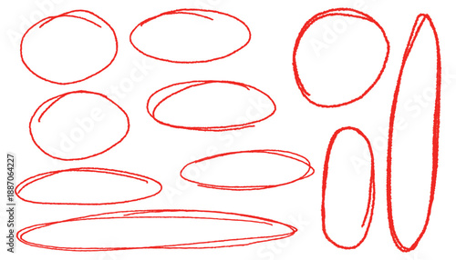 Vector illustration of freehand painted circular note. Handdrawn doodle grunge circle line highlights. Charcoal pen round ovals. Marker scratch scribble inrounder. Pen or pencil  round scrawl frames.