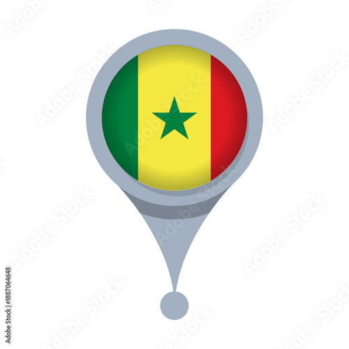 Foto SENEGAL  Location Pin Icon with Flag Isolated on Transparent Background