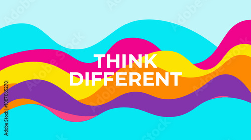 Vibrant Abstract Background with Think Different Text Overlay.