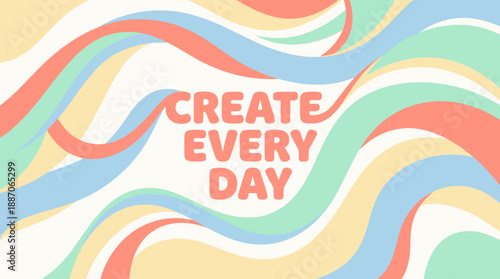 Inspirational background with wavy lines and motivational quote.