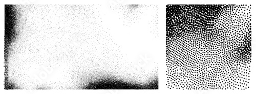 Abstract Halftone Dot Gradient in Black and White