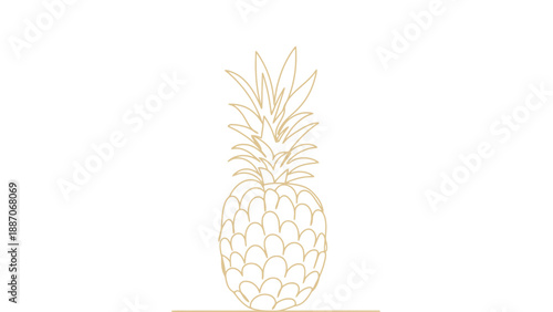 A minimalist vector illustration of a pineapple in a simple line art style