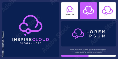 Inspire cloud logo design with mind.