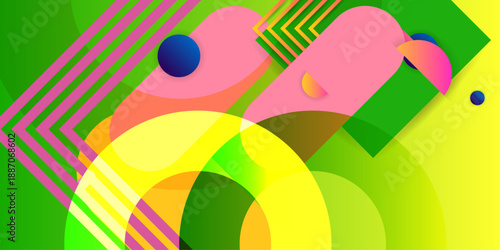 New bright juicy summer abstract fluid creative banner, trendy bright neon colors with dynamic lines