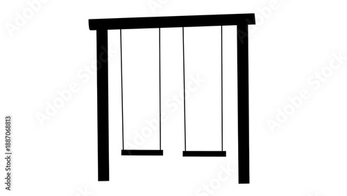 A minimalist vector graphic illustration of a simple porch swing