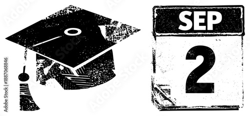 Graduation Cap and September 2nd Calendar Date Set