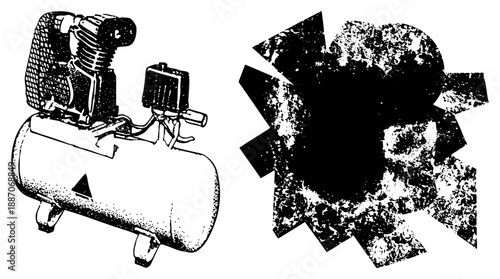 Industrial Air Compressor with Textured Gear Mechanism