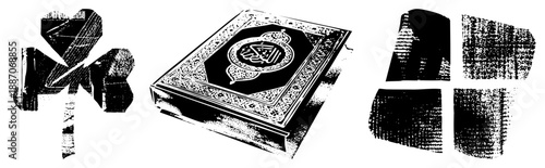 Sacred Islamic Quran Book with Ornate Cover Design