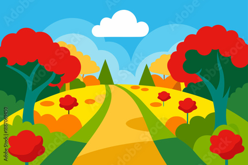 autumn landscape with trees