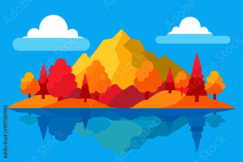 vector illustration of a mountain landscape