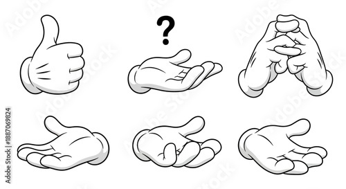 Hand Gestures Collection with Various Signs and Symbols.