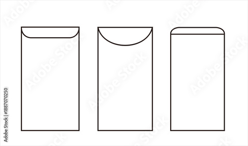 Chinese Lucky money red envelope bag template clipart.
Chinese New Year red envelope outline illustration set.
hongbao coloring page design. SVG.
