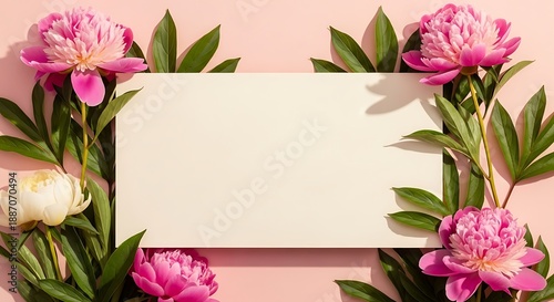 Wallpaper Mural Beautiful mothers day background with pink flowers and greenery Torontodigital.ca