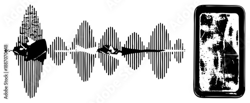 Waveform Visualized as Abstract Sound with Smartphone Display