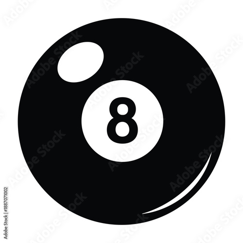 Black eight ball on white background