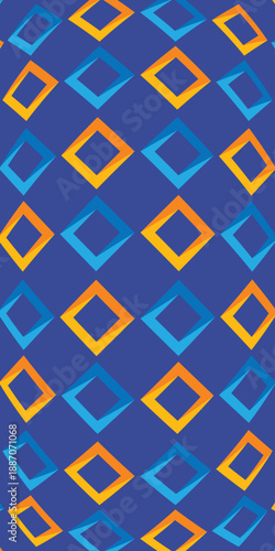 Background square seamless pattern colorful. Diamond shapes mosaic motif