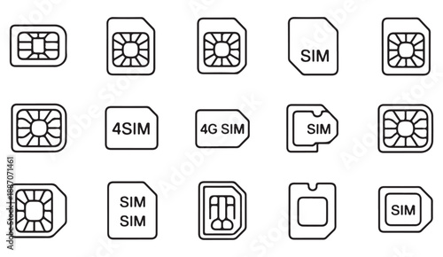 Wireless network SIM card icon pack