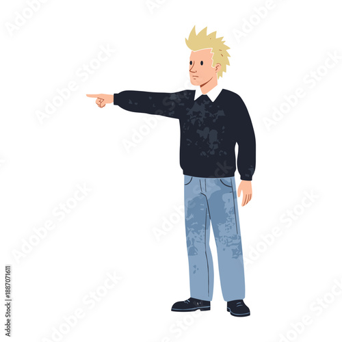 Man pointing to something on left side