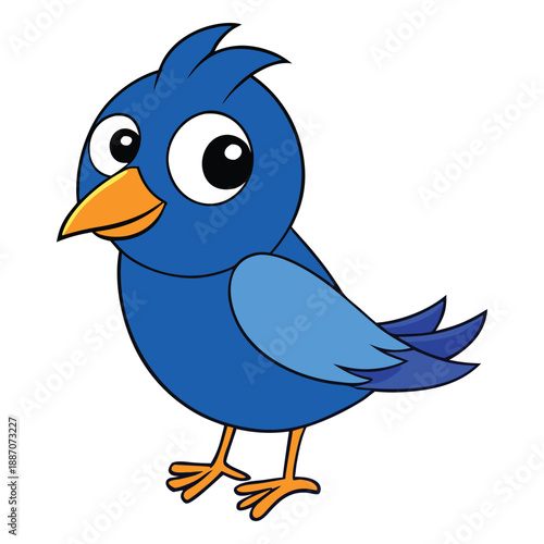 Cute little blue bird illustration