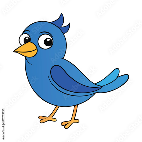 Cute little blue bird illustration