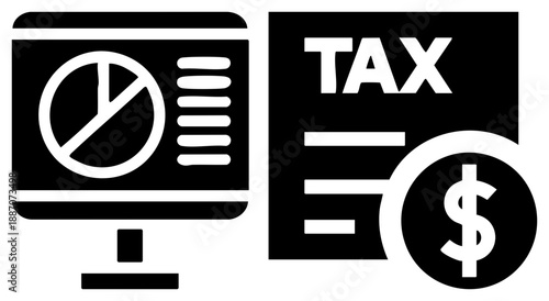 Tax Calculation Interface with Dollar Symbol and Prohibited Pie Chart