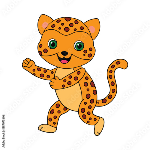 Dancing Leopard Vector Illustration