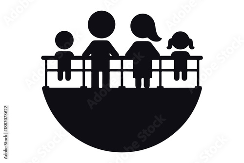 Family Cruise Ship Travel People on Boat Vacation Vector Graphic