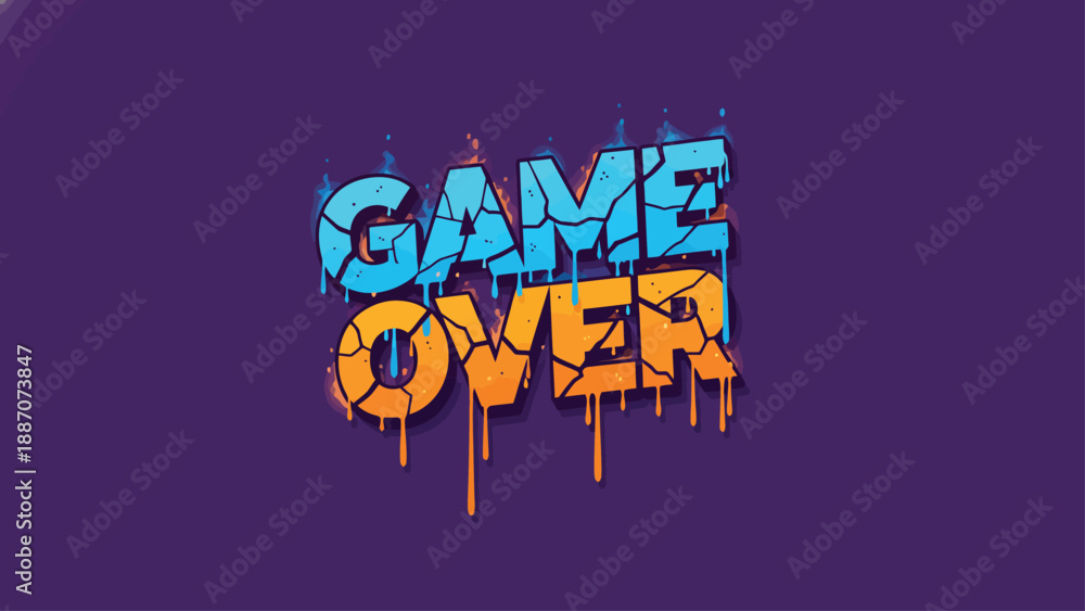 Fototapeta premium Graffiti Style Game Over Text Design.