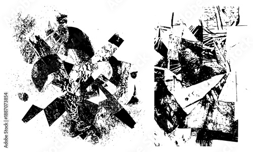 Abstract Geometric Fragmentation in High Contrast Black and White