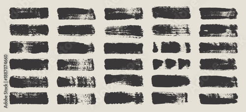 Grunge brush strokes, lines, ink smudges, hand-drawn scribble shapes. Handmade sketchy marks, acrylic stains, charcoal streaks. Paint textures, dry brush effect. Marker underline. Vector illustration