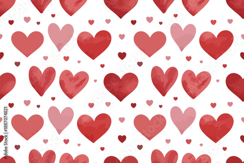 Watercolor hearts pattern Vector, illustration