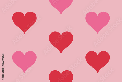 Scattered hearts pattern Vector, illustration