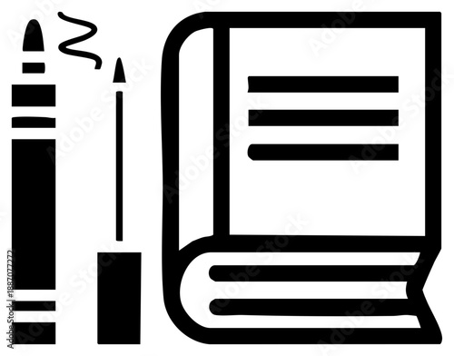 Open Book with Smoke and Pencil Set for Creative Writing
