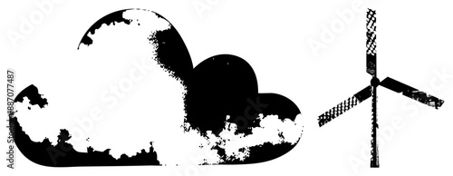 Wind Turbine Generating Renewable Energy Amidst Cloudy Sky