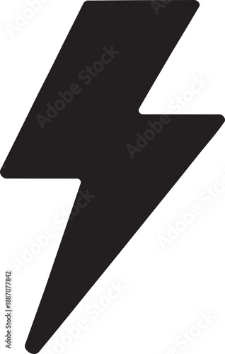 Heavy black lightning energy symbol vector