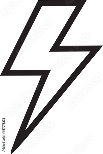 Simple linear lightning bolt power icon vector