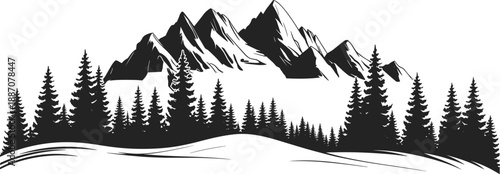 Hiking and camping vector illustration designed for mountain travel, outdoor activities, and adventure-themed graphics.