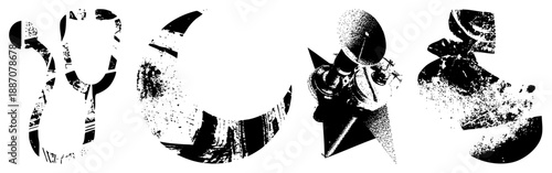 Abstract Grunge Letterforms with Distorted Typography Design