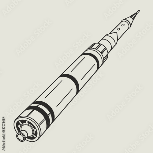 Rocket Booster Segmented Body Outline - Tech Vector
