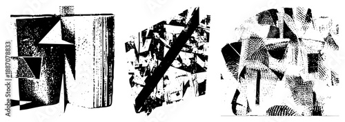 Abstract Geometric Forms in Halftone Dot Design